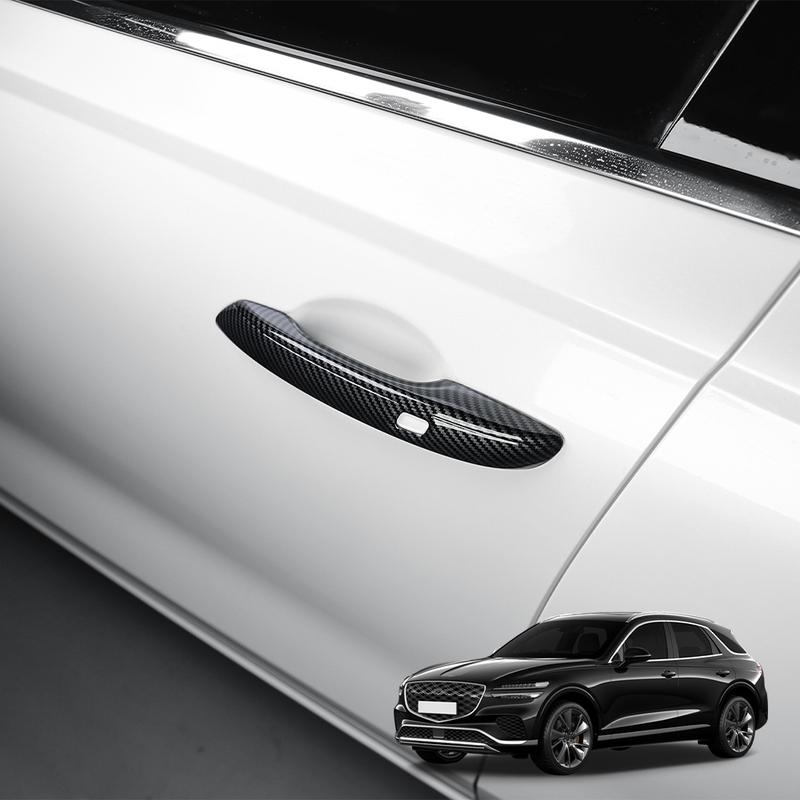 For Genesis GV70 -2026 Automotive Carbon Fiber Black ABS Exterior Door Handles Cover Trim Car Accessories LHD