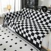 Black and White Plaid Sofa Cover, Anti-cat Scratch Cloth, Sofa Cover, Double-sided Available Sofa Cushion, Universal Sofa Towel for All Seasons