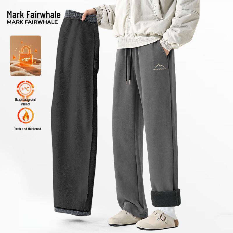 MARK FAIRWHALE Men's Winter Corduroy Fleece-Lined Straight-Leg Thermal Pants