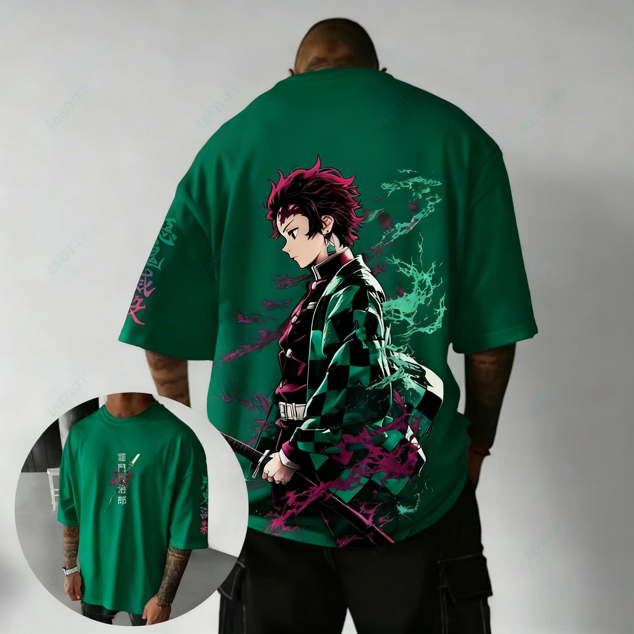 

Demon Slayer Blade Charcoal Jiro Pattern Tshirt for Mens Harajuku Style Manga Enthusiasts Y2K Unisex Tshirt 4XL