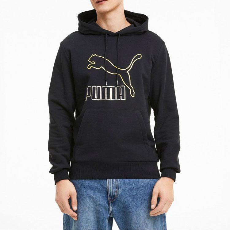 Puma Løs Casual Print Snøring Hettegenser Herre Topper Svart 599300-56