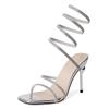 New Lace-Up Roman Sandals Feminine Stiletto Versatile Snake Wrap Anti-Slip Wear-Resistant High Heels Summer