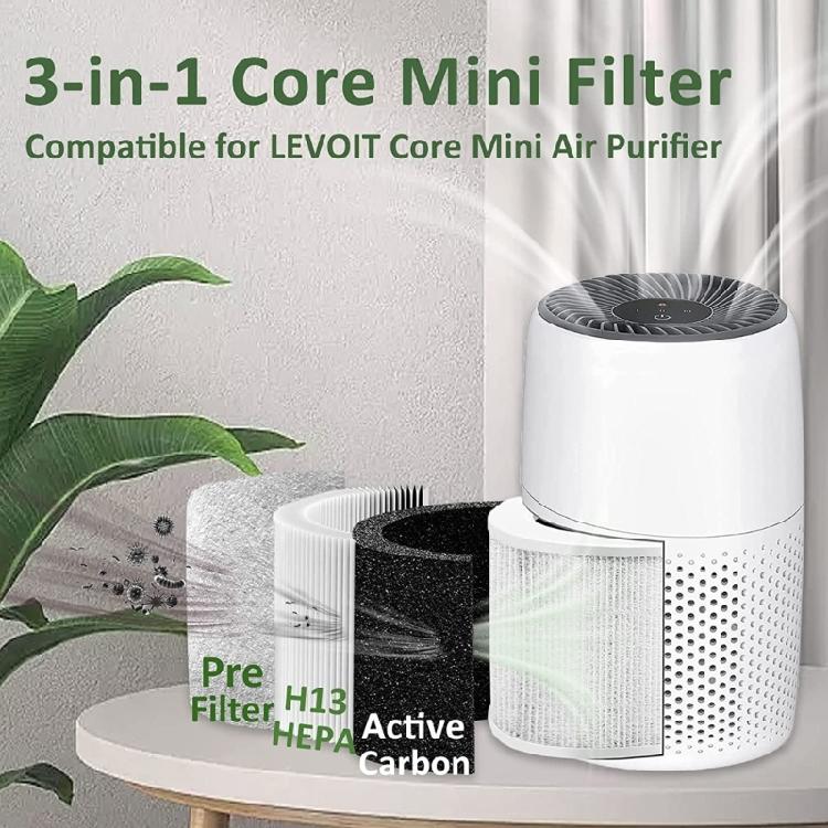 Air Purifier Filter Activated Carbon Filter Set For LEVOIT-Core Mini/Mini-RF 2x