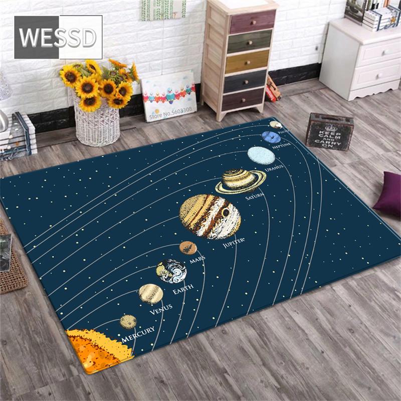 

3D Сонячна система Килим для вітальні Космічна планета Килимок для хлопчика Спальня Протиковзкий килимок Ванна кімната Домашній декор Підлоговий килимок 150x240cm 1pcs