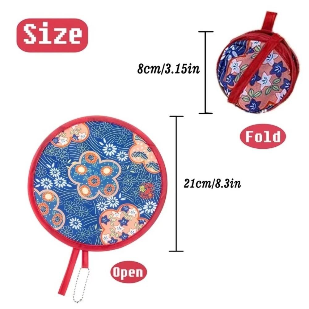 Japanese Style Folding Fan Mini Size Round Decorative Fan Summer Handheld Fan