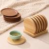 Bamboo Coaster Set Simple Creative Cup Holder Round Water Cup Insulation Pad Bamboo Tea Cup Holder Display Rack
