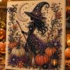 Happy Halloween Atmosphere Decor Ghost Faux Pearl Art DIY Kit Spooky 3D Bead Unique Home Painting Crafts Gothic Wall for Adults Beginners Decorative