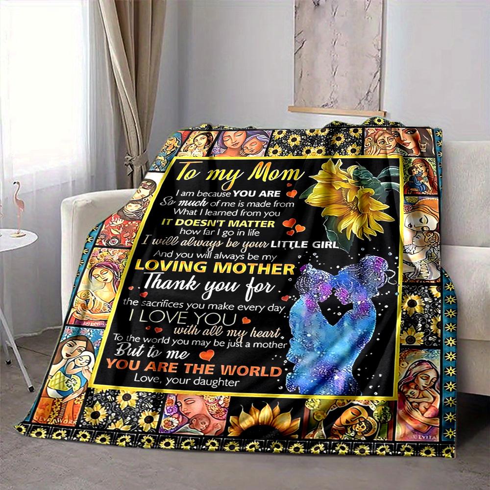 1pc Mom Appreciation Envelope Blanket, Lightweight Flannel Throw For Sofa, Bed, Travel, Camping, Livingroom, Office, Couch, Chair