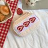 Strawberry Sandwich Makeup Bag Portable Large Capacity Women Multifunctional Plush Toiletry Cosmetics Case