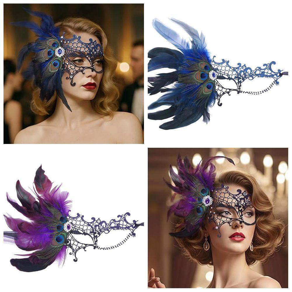 Festival Party Supplies Half Face Mask Carnival Feather Masquerade Mask  Cosplay Festival Party
