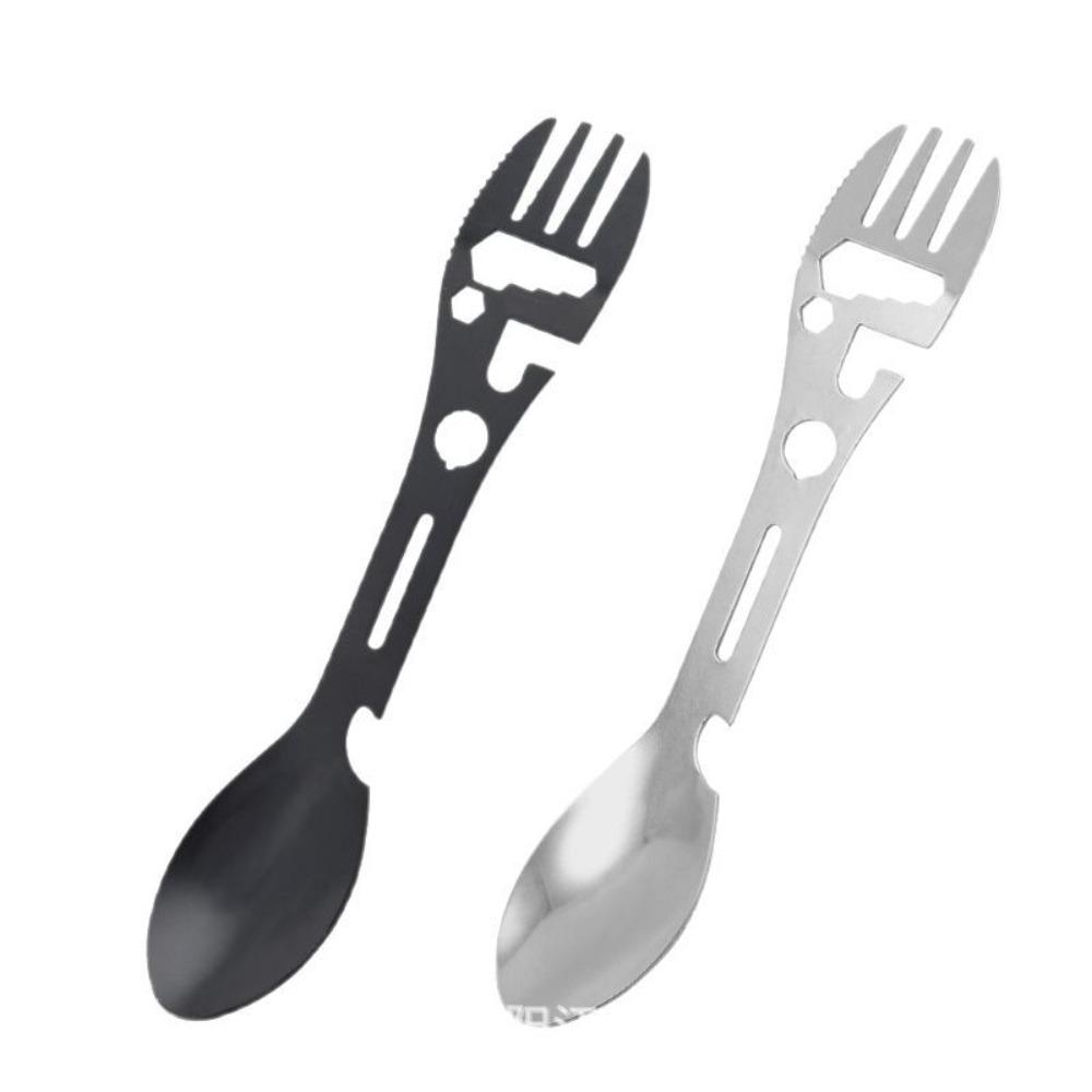 10 in 1 Multifunctional Outdoor Camping Survival Fork and Spoon Kitchen Multifunctional Wrench Bottle Opener Spoon