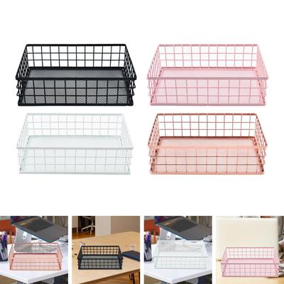 Desktop Iron Storage Basket, Metal Wire Fruit Storage Basket, Multipurpose