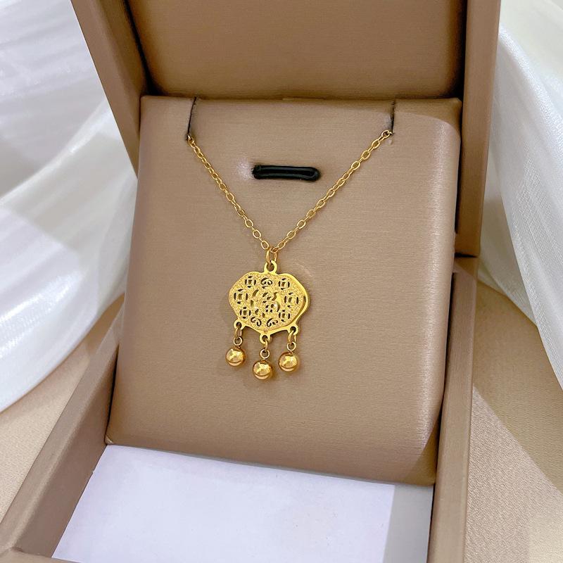 Geometric Animal Temperament Personality Minimalist Wind Furnace Real Gold Necklace Female Collarbone Chain