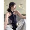 Sexy Stylish Silm Slim Fit Tube Top Tops Women's Pure Desire Style Sexy Open Back Asymmetrical Stripes Halterneck Vest