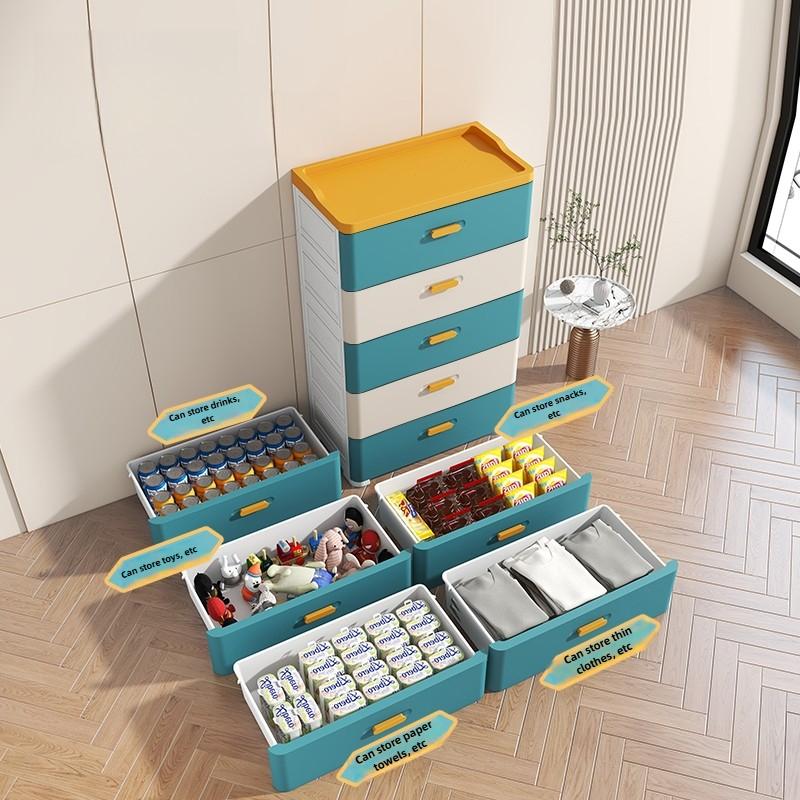 Verdickter Schubladen-Aufbewahrungsschrank, Mehrschichtiger PP-Organizer, Nachttischschrank mit leisen Rädern, Moderne Aufbewahrungsbox für Zuhause mit großem Fassungsvermögen