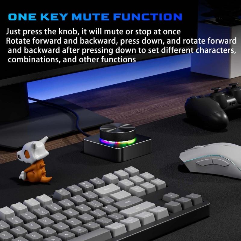 Multifunction Color Illuminating USB Sound Knob Adjustment Quiet Playback Control Wide Compatibility
