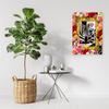 Canvas print, Zebra and coloured roses