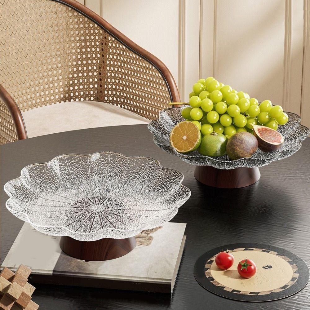 Large Capacity Pedestal Fruit Bowl Plastic Dried Fruit Plate Modern Fruit Display Stand Dessert