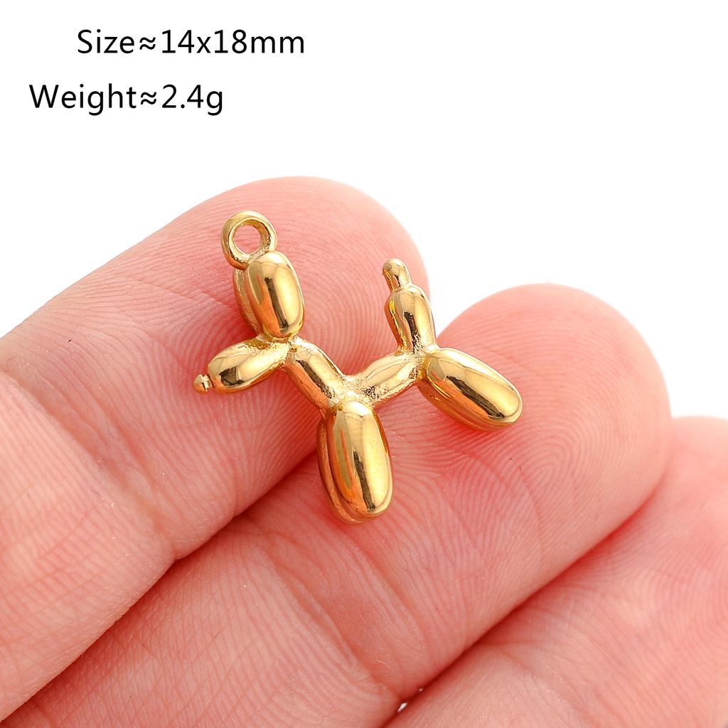 3Pcs Stainless Steel Universe Ocean Animal Pendants Charms DIY Jewelry Making Astronaut Star Bears Balloon Dog Craft Finding