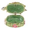 Enamel Jewelry Box Zinc Alloy Leaf Flower Design Trinket Box Versatile Storage Case for Buttons Earring Ring Necklace