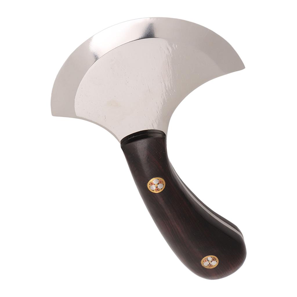 Leather Round Knife DIY One Piece Grinding Powder Steel Incisive Blade Ebony Handle Leather Skiving