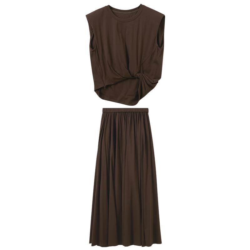 Women s Pleated Two-Piece Skirt Set M