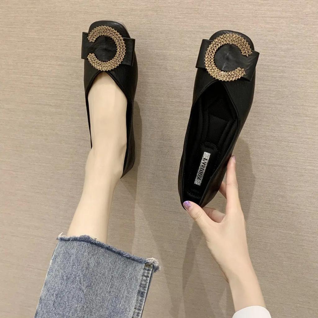 Woman Flats Kawaii Comfortable Cute With Bow Shoes For Women Hot Trendy And Low Price Vacation Korean Style Slip On Casual