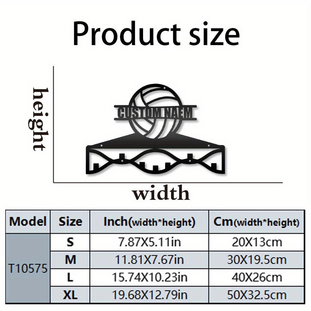 

Sturdy Metal Volleyball Trophy Display Rack Wall Mount with Hooks for Athletic Decor 20cm