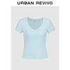 UR 2026 Spring Women's Slim V-Neck T-Shirt