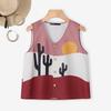 ZANZEA Women Casual V-neck Summer Sleeveless Print Tank Tops