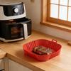 Rectangle Silicone Fryer Liner with Dual Handles Dishwasher Safe Non Stick Food Grade Heat Resistant Reusable Oven Baking Tray Basket Bowl