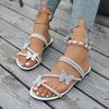 Cool Slippers Women's Outer Wear 2025 New Summer Butterfly Rhinestone Belt Beach Shoes Versatile One-pedal Flat Sandals