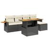 VidaXL Salon de Jardin avec Coussins 6 pcs, Canapés de Terrasse, Ensemble de Meubles de Patio, Mobilier d'Extérieur, Noir 3273492