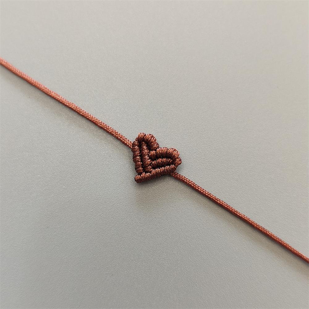 Hand Knitting Peach Heart-Shaped Lucky Red Rope Bracelet  Adjustable Women Bestie Charm Simple Men Couple Lovers  Gift
