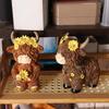 Decorative Cow Figurine Resin Animal Sculpture Ornament Highland Cow Statue  Micro Landscape Model