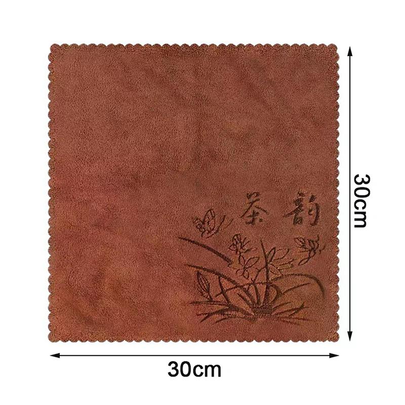 30*30cm Absorbent Thick Tea Towel, Professional Tea Table Cloth, Super Absorbent, High-End Tea Cleaning Coaster Accessories