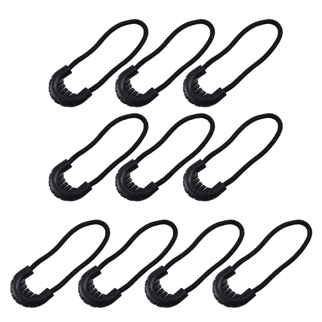10pcs Zipper Pulls Cord Detachable Zip Clip Buckles Backpack Zipper Cord for Jackets Clothing Bags