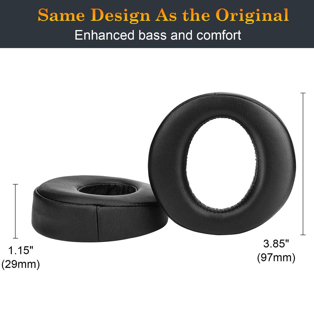 SOULWIT Replacement Ear Pads for Sony Platinum Wireless Playstation PS4 Premium Wireless Surround Headset (2018 Model CUHJ-15005) (Black)
