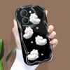 Cute Cartoon Pattern Cream Texture Casing Wavy Edge Soft Silicone Cover Phone Case for Vivo