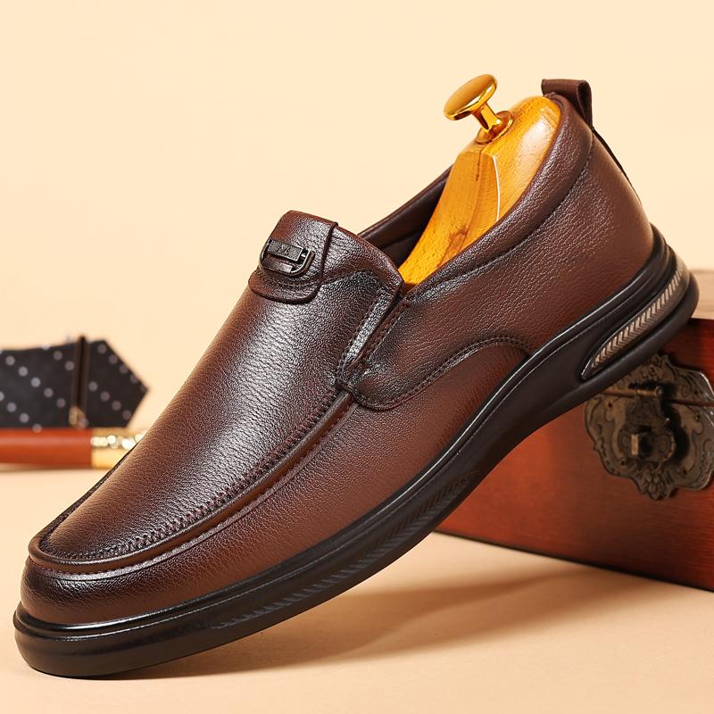 Fashion Handmade Leather Men Shoes High Quality Soft Bottom Comfortable Driving Shoes Non-Slip Leisure Business Men Loafers Shoes