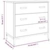 VidaXL Commode Noir 75x35x70 cm Bois de pin massif recyclé 349926