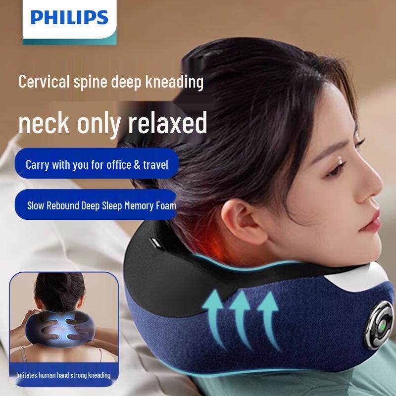 Портативная подушка-массажер для шеи Philips с подогревом, вилка CN (адаптер в комплекте)
