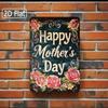 Vintage Mother's Day Tin Sign 8x12 Inch Pink Roses Floral Metal Wall Decor Rustic Farmhouse Gift