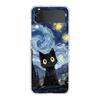 Artistic Black Cat Starry Night Phone Case For Samsung Galaxy Z Flip 3 4 5 Hard Folding Clear PC For Samsung Z Flip 6 Back Cover