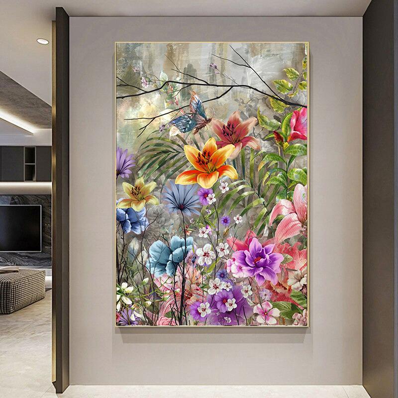 Canvas Poster, Modern Art, Abstract Flowers Painting Wall Art Colorful Canvas Decorative Picture, Ideal Gift Home Decor