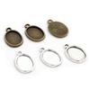 20pcs 10x14mm Inner Size Antique Silver Plated Bronze One Loop Style Cameo Cabochon Base Setting Pendant Necklace Findings