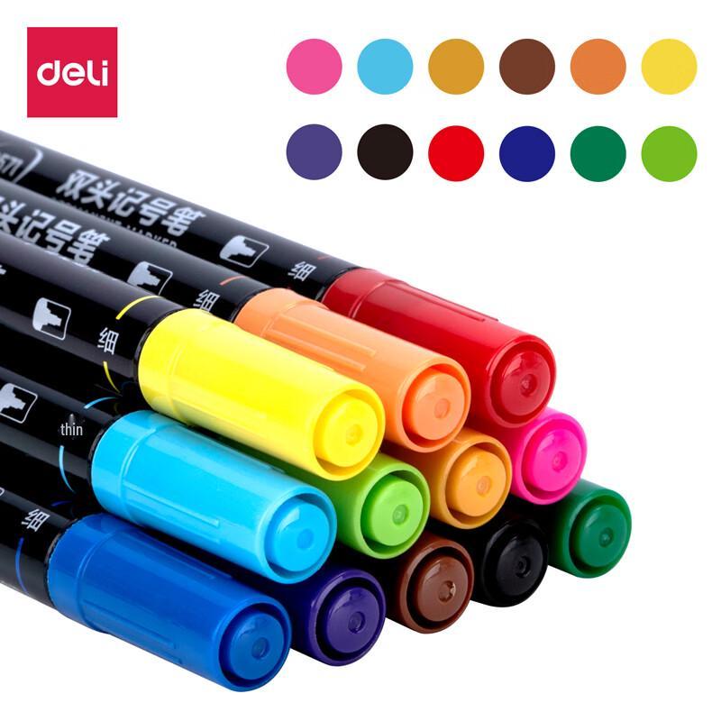Deli S571 Double-Ended Marker Pen Set