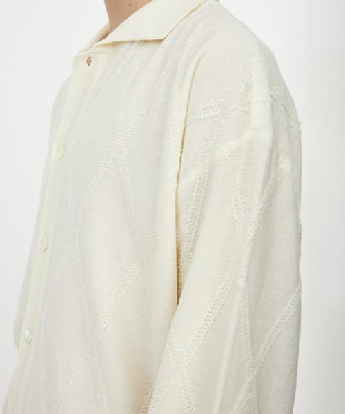 YOUTH Fringe Knit Collar Cardigan - Ivory