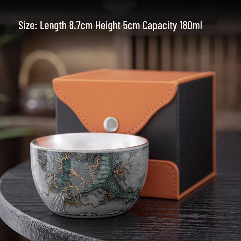 Chaxun Chinese Style Silver Plated Ceramic Teacup