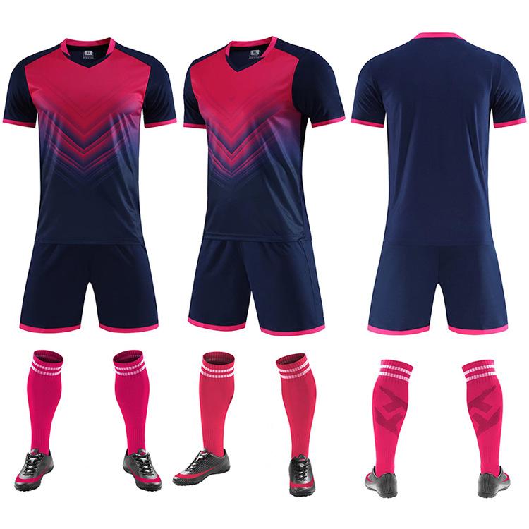 Футбольный Костюм Мужской Игровой Тренировочный Футболка С Коротким Рукавом Детский Взрослый Спортивный Костюм Футболка Футбол Мужская И Женская Летний 3XS сапфировый
